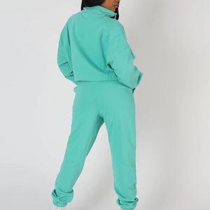 Conjunto Deportivo de 2 Piezas para Mujer, Top Corto y Pantalones Jogger, Encaje, 100% Algodón Transpirable, Ropa para Gimnasio y Running, de la Mejor Calidad - Product Image 2