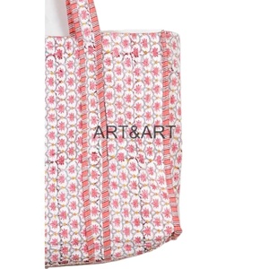 Sac de shopping en coton imprimé floral fait à la main, grand sac de shopping, sac fourre-tout en coton, cadeaux abordables pour femmes pour le shopping - Product Image 4