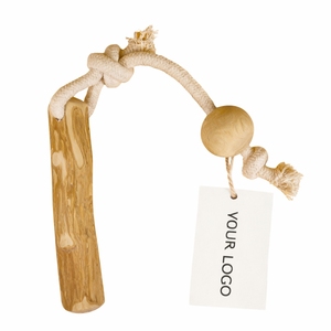 Juguete Masticable para Perros de Madera de Café Natural con Cuerda de Algodón para el Cuidado Dental y la Dentición, Duradero y de Larga Duración - Product Image 4