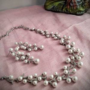 <b>Pearl</b> <b>Necklace</b> <b>Set</b> Bridal <b>Pearl</b> Jewelry <b>Set</b> Statement <b>Pearl</b> <b>Necklace</b> Earrings Wholesale Supplier - Product Image 2