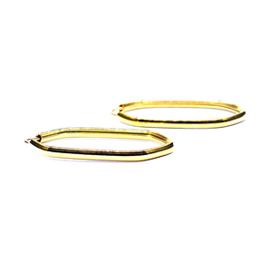 925 Silver Geometric Gold Plated Hoop Earrings Minimalist Everyday Wear Unisex Jewelry - Product Image 4