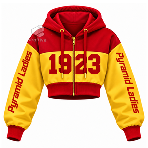 Sudadera Corta con Cremallera y Bloques de Color para Mujer NSPDK Sorority, Manga Larga, Sudadera Bordada con Letras Griegas, Top Corto Universitario - Product Image 1