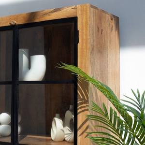 Vitrine industrielle en bois Vandana Merino Grand avec portes en métal noir, design de rangement moderne - Product Image 2