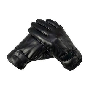 Gants de conduite pour homme en cuir de cerf véritable, unis, à doigts complets, compatibles écran tactile, non doublés, pour l'hiver, la voiture et la moto - Product Image 4