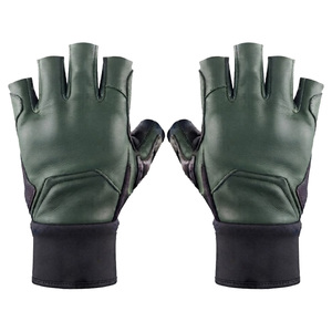 <b>Half</b> Finger Lightweight for Closure Gym Gloves PU Leather Adjustable Wrist Strap Non <b>Slip</b> Breathable Unisex Hand Grips for - Product Image 5