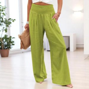 Women High Waist Wide Leg Pants Casual Loose Fit Elastic Waist Trousers - Product Image 5