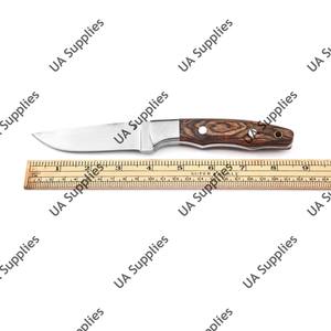 Couteau multifonctionnel EDC de qualité industrielle pour le camping en plein air, avec manche en bois Pakka et lame en acier inoxydable personnalisable de UA Supplies - Product Image 4