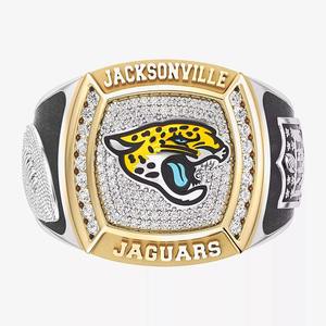 Bague de championnat des Jacksonville Jaguars en alliage, entièrement personnalisée, avec moissanite VVS, pour homme, style hip-hop, bicolore, sur mesure, pour lycée - Product Image 1