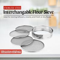 Fabricant en gros de fournitures d'ustensiles de cuisine Tailles de mailles interchangeables Tamis de farine de blé d'épices en acier inoxydable