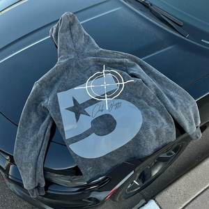 Custom Luxury Puff Print Hoodie Heavyweight 500GSM <b>Thick</b> <b>Fleece</b> Oversized Acid Wash Streetwear Men Pullover Sweatshirt OEM - Product Image 4