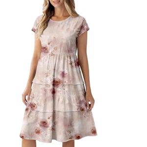 Vestido Maxi Bohemio de Mujer con Volantes y Manga Corta, Ligero, para Verano, Bodas y Fiestas 2026 - Product Image 1