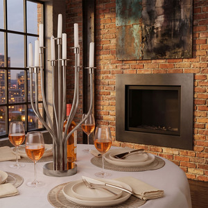 Elegant 10 Arm Silver Chrome Candelabra Modern Stainless Steel Candle Holder For Luxury Wedding <b>Decoration</b> & <b>Table</b> Centerpieces - Product Image 6