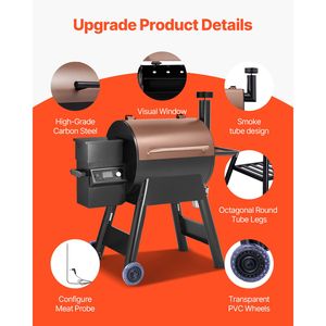 Griglia Affumicatore a Pellet 8-in-1 con Area di Cottura di 575 Piedi Quadrati, Affumicatore Elettrico da Esterno con Controllo WiFi per Giardini - Product Image 5