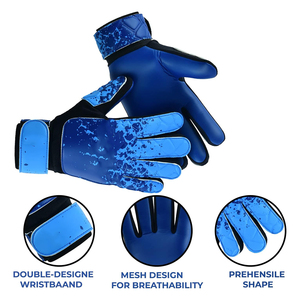 Customized Design Leather Goalkeeper Gloves For Adult 4mm Waterproof Breathable Non Slip <b>Hook</b> Loop Closure - Product Image 4