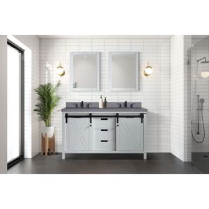 Mueble de Baño Doble Blanco con Encimera de Cuarzo Gris de 60 Pulgadas Ancho x 22 pulgadas Muebles de Baño D - Product Image 3