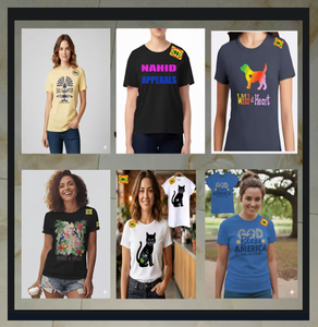 Camiseta Corta Informal de Mujer, Tejida, Transpirable, 100% Algodón de Alta Calidad, con Estampado, Serigrafía con Logotipo Personalizado, Tallas Grandes - Product Image 1