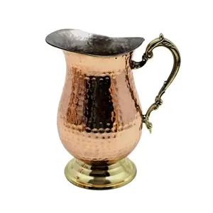 Jarra para bebidas, granel por atacado, feito à mão, latão, antigo, de cobre, estilo clássico, personalizado