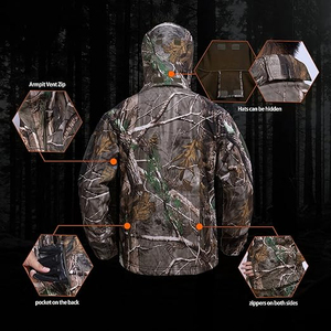 Combinaison de chasse pour homme en toile respirante sublimée de haute qualité, uniforme camouflage ignifuge et anti-humidité personnalisé pour la saison hivernale - Product Image 6