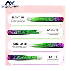 แหนบคุณภาพพรีเมียมสำหรับตกแต่งคิ้ว สำหรับผู้หญิงและผู้ชาย ใช้กำจัดขนบนใบหน้าและขนคุดได้อย่างแม่นยำ สีชมพูทองสวยหรู - Product Image 3