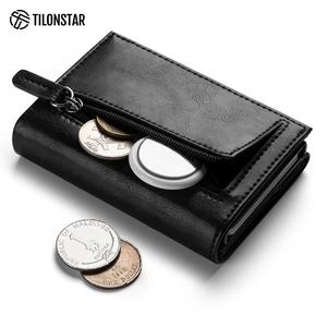TILONSTAR TC302 Men Short Magnetic Closure Minimalist Slim Leather RFID Pop Up <b>Wallet</b> Business Card <b>Holder</b> - Product Image 6