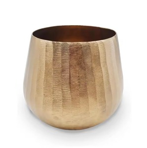 Elegant Metal Planter <b>Pot</b> with Textured Finish & Lining Stand Set Of 2 Pcs for Luxury Interiors - Product Image 4