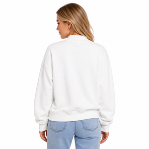 Sudadera con cuello simulado y letras gingham, bordado de apliques, para mujer, oversize, con hombros caídos y letras griegas - Product Image 3