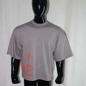 Camiseta de Manga Corta Gris para Hombre con Estampado Rojo, Cuello Redondo, Corte Casual, Largo Regular, 100% Algodón Jersey, HILOS FINOS - Product Image 1