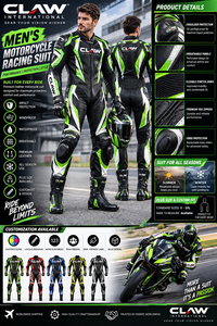Combinaison de motard en cuir de vache véritable pour femmes, résistante aux flammes, imperméable, respirante, protectrice, coupe-vent - Product Image 3
