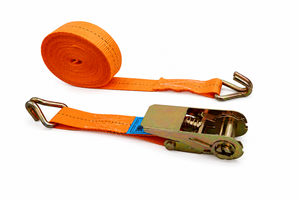 Correa de Amarre de Carga con Trinquete de Poliéster de Alta Resistencia de 1 Pulgada y 25 mm, 800 kg, con Gancho Doble en J y Logotipo Personalizado - Product Image 1