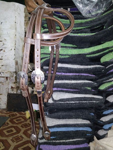 FOR SELL Western genuine leather horse headstall SET WITH BREASTPLATE AND SPURS IN DOLLAR 12 full cob Shetland - Product Image 3