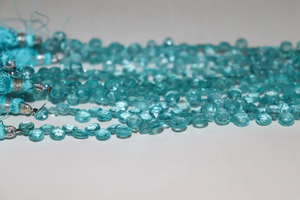 Perles de briolette en forme de coeur à facettes en apatite AAA excellente qualité 5.5mm 9.5 pouces perles de pierre de coeur taillées sur le côté - Product Image 3