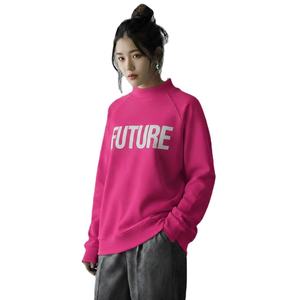 Womens <b>Black</b> Mock Neck Sweatshirt Letter Graphic Print <b>Long</b> Sleeve Fleece Pullover Relaxed Fit Casual <b>Top</b> - Product Image 5