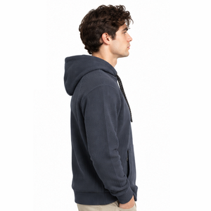 Sudadera con capucha de punto gofrado para hombre, informal, de manga larga, térmica, ropa deportiva de invierno, estilo urbano personalizado, venta al por mayor - Product Image 3