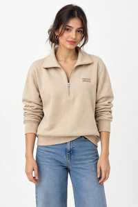 ONETEN APPAREL Sudadera de Forro Polar Unisex de Invierno con Cremallera de Cuarto, Cuello Alto, Estampado Frontal y Bloques de Color, 350 gramos - Product Image 1