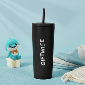Vaso Personalizado con Pajita, Doble Pared, Aislamiento al Vacío, Acero Inoxidable, 16-20oz, con Tapa y Pajita, Impresión UV, MOQ Bajo - Product Image 2