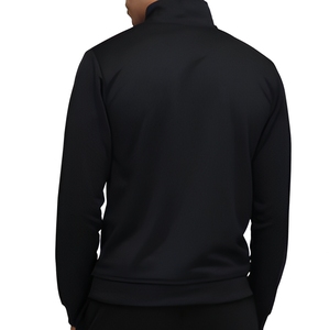 Men's Quarter Zip Knitted Sweatshirt Solid Color Regular Fit Stand Collar Autumn Wear Breathable Long Sleeve Casual Top - Product Image 3