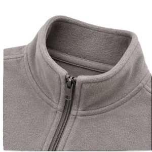 Half Zip Micro <b>Fleeces</b> <b>Grey</b> Pullover Soft <b>Fleece</b> Sweatshirt Long Sleeve Stand Collar Custom Embroidered Logo Wholesale <b>Mens</b> Wear - Product Image 3