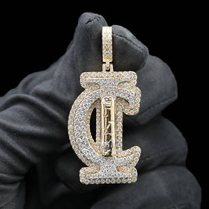Pendentif en alliage plaqué or impérial avec diamants glacés style Hip Hop Street Bling - Product Image 4