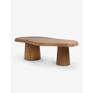 Table basse de style nordique moderne en bois d'acacia naturel, faite à la main, facile à nettoyer, design pour salon, hall d'hôtel, forme unique - Product Image 1