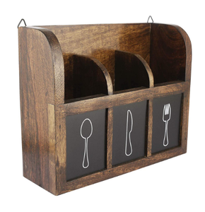 Organizador de Cocina de Madera de Mango Sostenible Hecho a Mano, de un Solo Nivel, Tipo Soporte, para Almacenamiento de Vajilla - Product Image 1