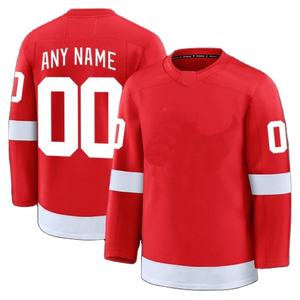 Custom American Retro Sportswear Oversize College Letter <b>Print</b> <b>Mesh</b> T-Shirt Jersey Adults Ice Hockey Jersey - Product Image 1