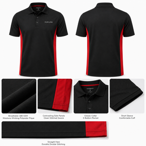 Camisa casual de hombre de color sólido, tela compuesta 100% algodón, personalizada, corte ajustado regular, camisetas polo personalizadas para hombre - Product Image 4