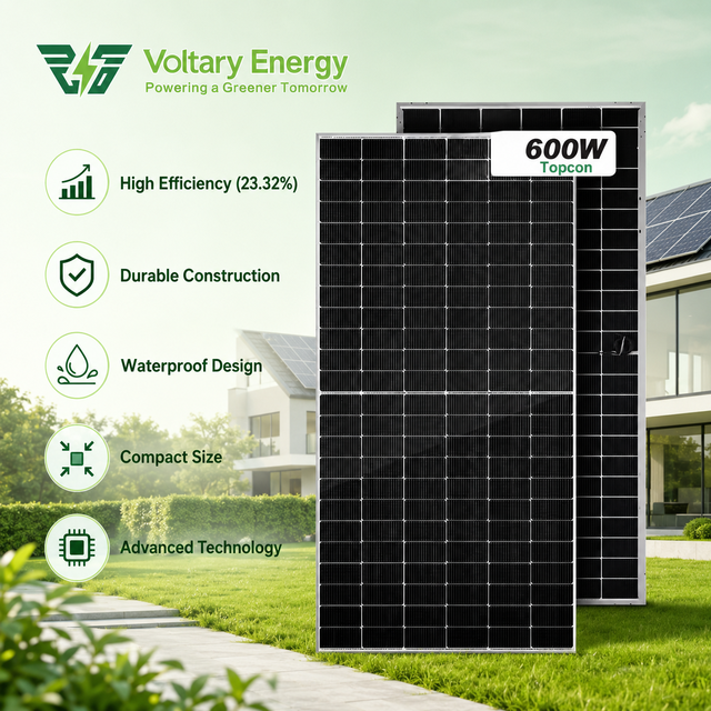 600W/620W/630W Half Cell for All Black Double-layer Glass Double-sided Residential Solar Panel