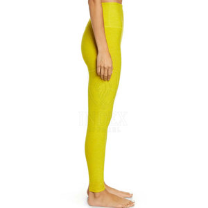 Leggings de yoga tricotés simples à taille élastique pour femmes, service OEM à faible MOQ, vêtements de fitness de haute qualité à prix abordable - Product Image 3