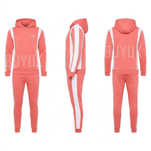 Ensemble de survêtement gris violet à blocs de couleur, manches longues, fermeture éclair frontale, logo, style sportif décontracté, vêtement d'automne, coupe régulière, pantalon de jogging - Product Image 2