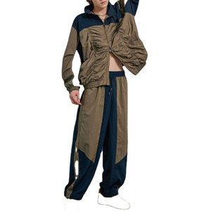 Conjunto Deportivo de Dos Piezas para Mujer, Chaqueta Cortavientos y Pantalones Jogger, Diseño Sólido para Invierno, Cierre de Cremallera, Material Poliéster - Product Image 6