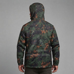 Veste de chasse réversible camouflage et orange vif, pour activités de plein air, avec capuche, fermeture éclair intégrale, poches, tissu respirant et léger - Product Image 4
