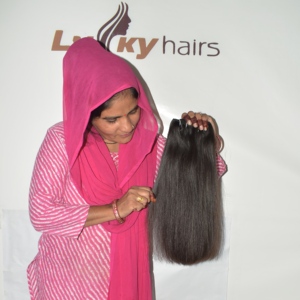 Raw <b>Hair</b> 100g 100 Percent Double Drawn Blunt Cut Straight <b>Human</b> <b>Hair</b> <b>Weaving</b> Bundles Dense Tips Natural Black Indian Remy <b>Hair</b> - Product Image 5