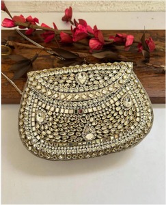 Classic Square <b>Mosaic</b> Gold Finish Promotional Wedding Evening Clutch Bag with Mixed Colors Pattern - Product Image 6