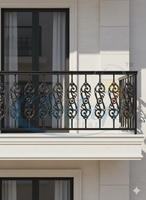 Rampe d'escalier de balcon professionnelle en fonte sans cadre, épaisseur 10 mm, spirale moderne, robuste, résistante à la rouille, garantie 5 ans, installation facile